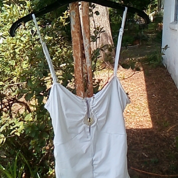 White Ruched Maxi Dress - Picture 2 of 3